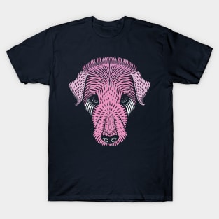 Vintage dog head-pink T-Shirt